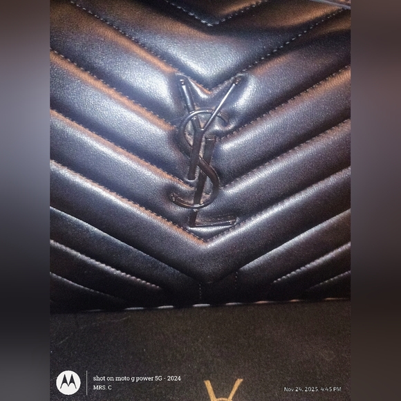 Saint Laurent Black Quilted Leather Bag Gorgeous Solid Triple Black Excellent - Picture 3 of 12